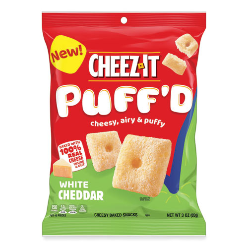 Picture of Puff'd Crackers, White Cheddar, 3 oz Bag, 6/Carton