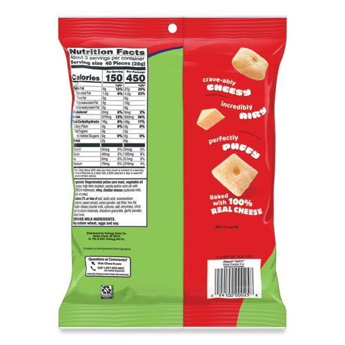 Picture of Puff'd Crackers, White Cheddar, 3 oz Bag, 6/Carton