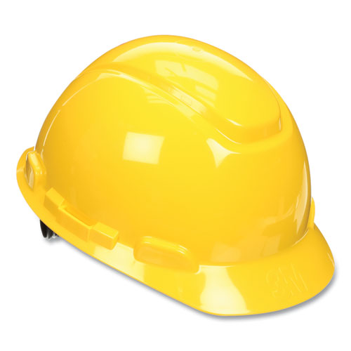 Picture of SecureFit Hard Hat with Uvicator, Four-Point Ratchet Suspension, Yellow