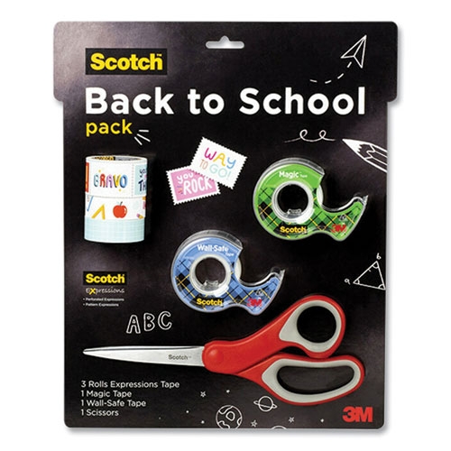 Picture of Back To School Pack, Assorted Tapes Plus Scissors/Kit