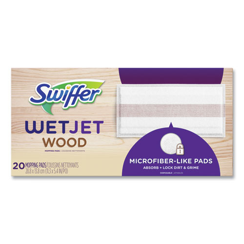 Picture of WetJet System Wood Mopping Pad, 5.4 x 11.3, White, 20/Pack