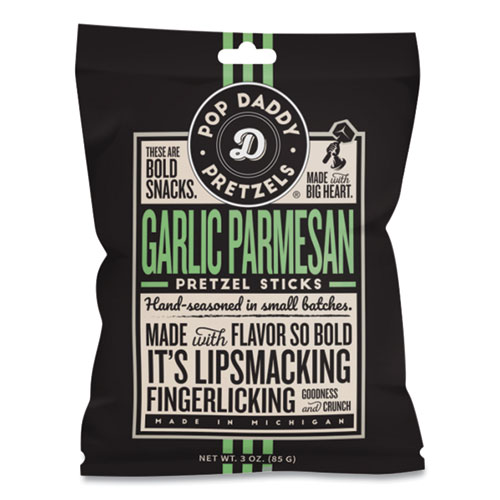 Picture of Garlic Parmesan Pretzel Sticks, 3 oz Bag, 15/Carton
