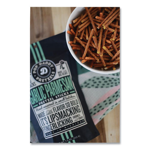 Picture of Garlic Parmesan Pretzel Sticks, 3 oz Bag, 15/Carton