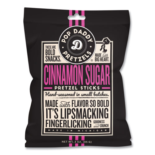 Picture of Cinnamon Sugar Pretzel Sticks, 3 oz Bag, 15/Carton