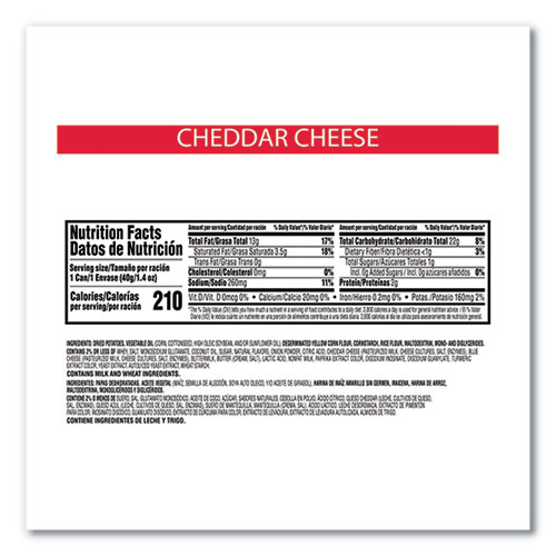 Picture of Grab & Go Cheddar Cheese Crisps, 1.4 oz Can, 12 Carton