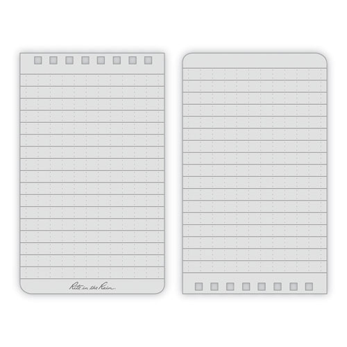 Picture of All-Weather Wire-O Notepad, Universal: Narrow Rule and Quadrille Rule, Black Cover, 50 White 4 x 6 Sheets