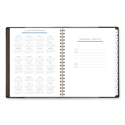 Picture of Signature Collection Black/Gray Felt Weekly/Monthly Planner, 11.25 x 9.5, Black/Gray Cover, 13-Month: Jan 2025 to Jan 2026