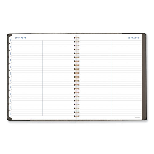 Picture of Signature Collection Black/Gray Felt Weekly/Monthly Planner, 11.25 x 9.5, Black/Gray Cover, 13-Month: Jan 2025 to Jan 2026