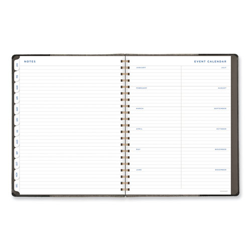 Picture of Signature Collection Black/Gray Felt Weekly/Monthly Planner, 11.25 x 9.5, Black/Gray Cover, 13-Month: Jan 2025 to Jan 2026