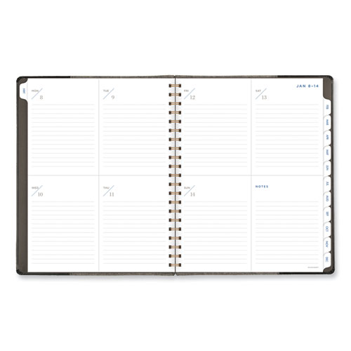 Picture of Signature Collection Black/Gray Felt Weekly/Monthly Planner, 11.25 x 9.5, Black/Gray Cover, 13-Month: Jan 2025 to Jan 2026