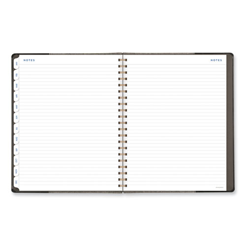 Picture of Signature Collection Black/Gray Felt Weekly/Monthly Planner, 11.25 x 9.5, Black/Gray Cover, 13-Month: Jan 2025 to Jan 2026