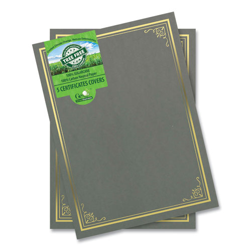 Certificate%2FDocument+Cover%2C+9.75%26quot%3B+x+12.5%26quot%3B%2C+Gray+With+Gold+Foil%2C+5%2FPack