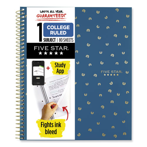 Picture of Style Wirebound Notebook, 1-Subject, Medium/College Rule, Randomly Assorted Cover Colors, (80) 11 x 8.5 Sheets