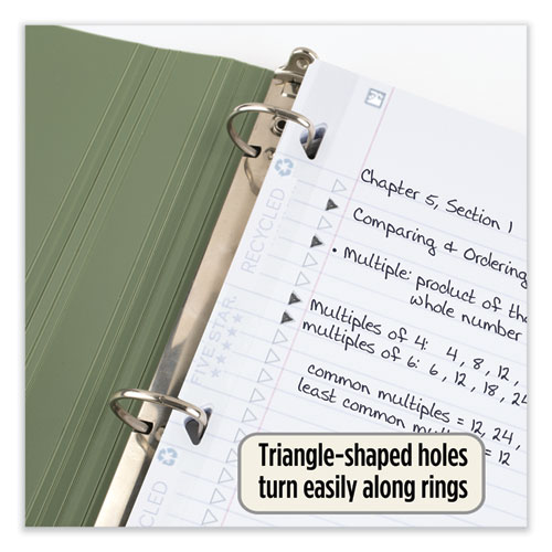 Picture of Reinforced Filler Paper Plus Study App, 3-Hole, 8.5 x 11, College Rule, 80/Pack