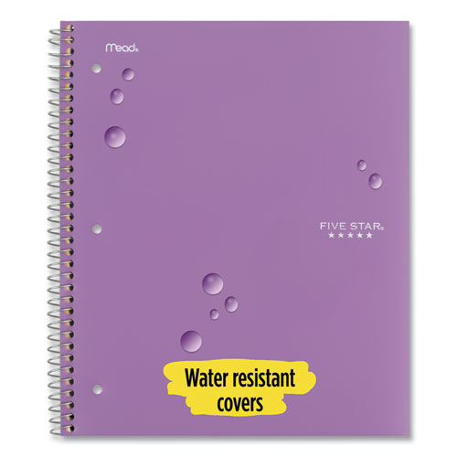 Picture of Wirebound Notebook with Two Pockets, 1-Subject, Medium/College Rule, Assorted Cover Color, (100) 11 x 8.5 Sheets, 3/Pack