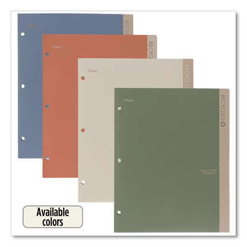 Picture of Recycled Plastic Two-Pocket Folder, 11" x 8.5", Randomly Assorted