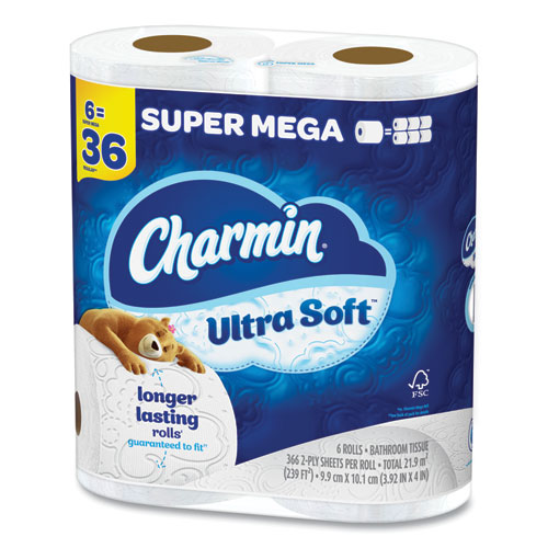 Picture of Ultra Soft Bathroom Tissue, Septic-Safe, 2-Ply, White, 336 Sheets/Roll, 18 Rolls/Carton