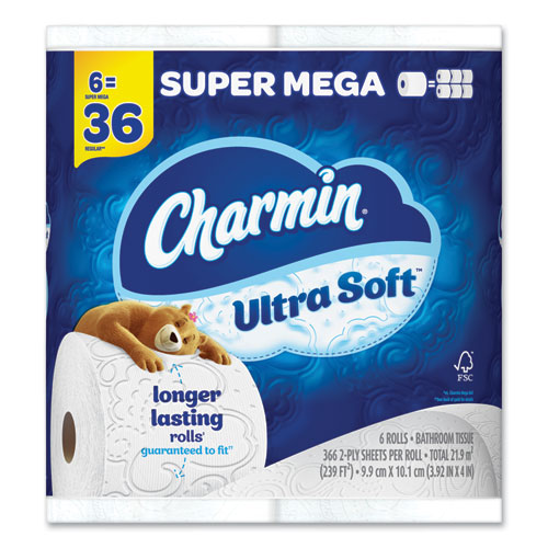 Picture of Ultra Soft Bathroom Tissue, Septic-Safe, 2-Ply, White, 336 Sheets/Roll, 18 Rolls/Carton