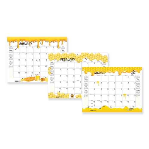 Recycled+Honeycomb+Desk+Pad+Calendar%2C+Honeycomb+Artwork%2C+22+x+17%2C+White%2FMulticolor+Sheets%2C+12-Month+%28Jan+to+Dec%29%3A+2025