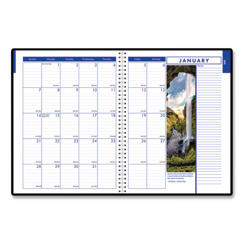 Picture of Earthscapes Recycled Weekly/Monthly Appointment Book, Landscape Photos, 11 x 8.5, Black Soft Cover, 12-Month (Jan-Dec): 2025