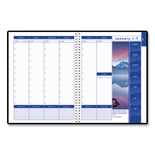 Picture of Earthscapes Recycled Weekly/Monthly Appointment Book, Landscape Photos, 11 x 8.5, Black Soft Cover, 12-Month (Jan-Dec): 2025