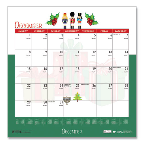 Picture of Recycled Seasonal Wall Calendar, Illustrated Seasons Artwork, 12 x 12, 12-Month (Jan to Dec): 2024