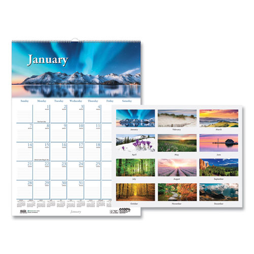 Earthscapes+Recycled+Monthly+Wall+Calendar%2C+Scenic+Beauty+Photography%2C+12+x+16.5%2C+White+Sheets%2C+12-Month+%28Jan-Dec%29%3A+2024