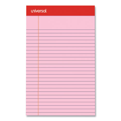 Picture of Perforated Ruled Writing Pads, Narrow Rule, Red Headband, 50 Assorted Pastels 5 x 8 Sheets, 6/Pack