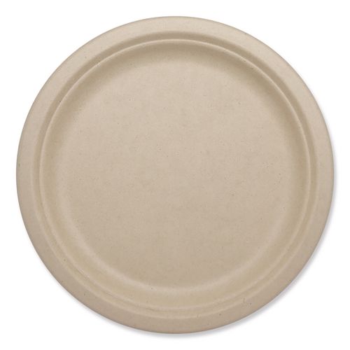Picture of Fiber Plates, Plate, 10.1" Diameter, Natural, 800/Carton