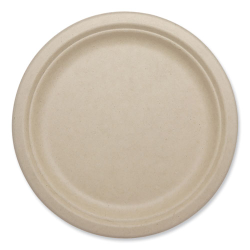 Picture of Fiber Plates, Plate, 9.1" Diameter, Natural, 1,000/Carton