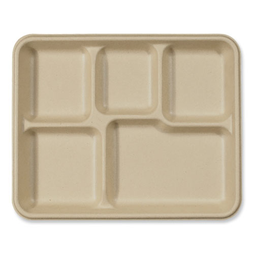 Picture of Fiber Trays, 5-Compartment, 8.5 x 10.24 x 1.01, Natural, Paper, 400/Carton