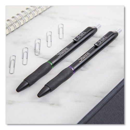 Picture of S-Gel High-Performance Gel Pen, Retractable, Medium 0.7 mm, Purple Ink, Black Barrel, Dozen