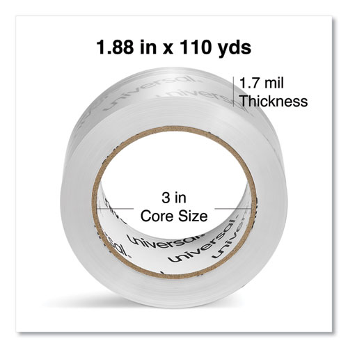 Picture of Deluxe General-Purpose Acrylic Box Sealing Tape, 3" Core, 1.88" x 109 yds, Clear, 12/Pack