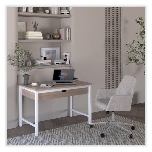 Picture of Modern Writing Desk, 47.24" x 23.62" x 29.92", Beigewood/White