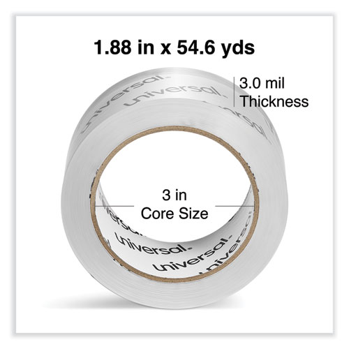 Picture of Heavy-Duty Acrylic Box Sealing Tape, 3" Core, 1.88" x 54.6 yds, Clear, 6/Pack