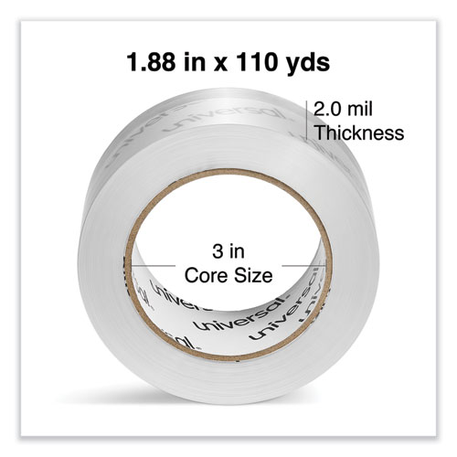 Picture of Deluxe General-Purpose Acrylic Box Sealing Tape, 2 mil, 3" Core, 1.88" x 109 yds, Clear, 6/Pack