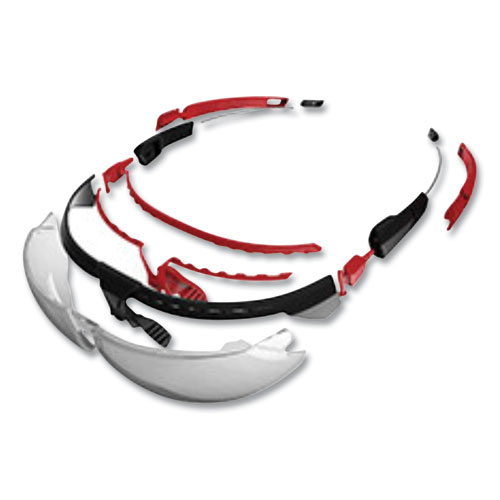 Picture of Avatar Safety Glasses, Black/Red Polycarbonate Frame, Gray Polycarbonate Lens