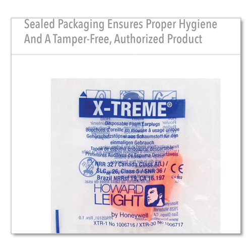 Picture of X-TREME Uncorded Disposable Earplugs, Uncorded, One Size Fits Most, 32 dB, Orange, 2,000/Carton