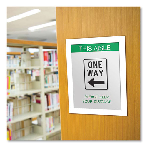 Picture of Self Adhesive Sign Holders, 8.5 x 11 Insert, Clear with White Border, 2/Pack