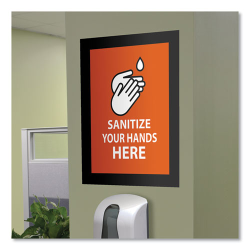 Picture of Self Adhesive Sign Holders, 11 x 17 Insert, Clear with Black Border, 2/Pack