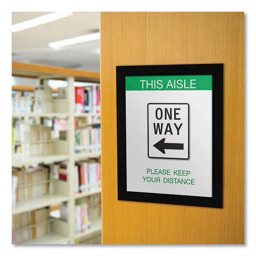 Picture of Self Adhesive Sign Holders, 11 x 17 Insert, Clear with Black Border, 2/Pack