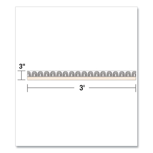 Picture of Straight Borders, Rainbows, 3" x 3 ft, Black/White/Cream, 12/Pack