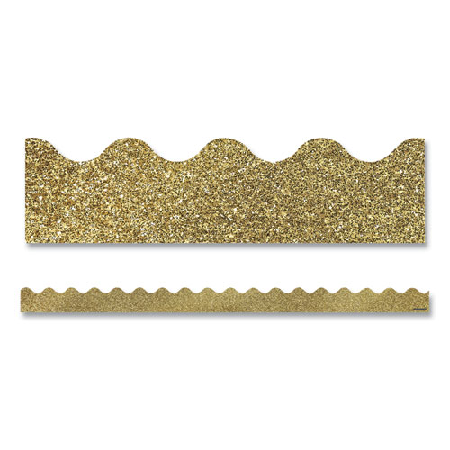 Picture of Scalloped Borders, 2.25" x 3 ft, Gold Glitter, 13/Pack