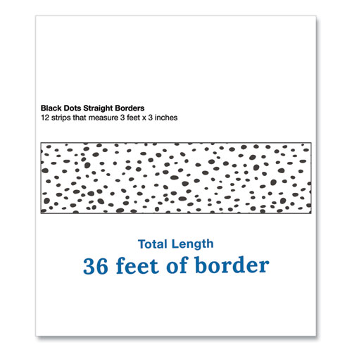 Picture of Straight Borders, Dotted, 3" x 3 ft, Black/White, 12/Pack