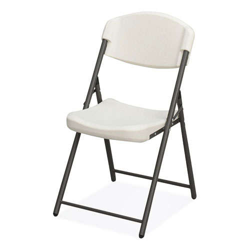 Picture of Rough n Ready Commercial Folding Chair, Supports Up to 350lb, 18" Seat Height, Platinum Granite Seat/Back, Black Base, 4/Pack