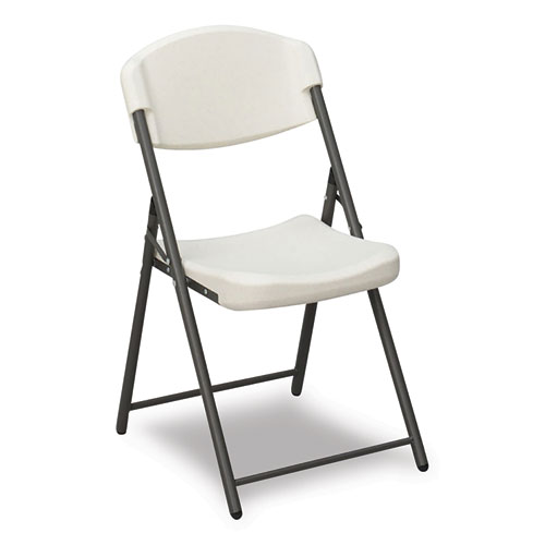 Picture of Rough n Ready Commercial Folding Chair, Supports Up to 350lb, 18" Seat Height, Platinum Granite Seat/Back, Black Base, 4/Pack