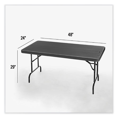 Picture of IndestrucTable Commercial Folding Table, Rectangular, 48" x 24" x 29", Charcoal Top, Charcoal Base/Legs