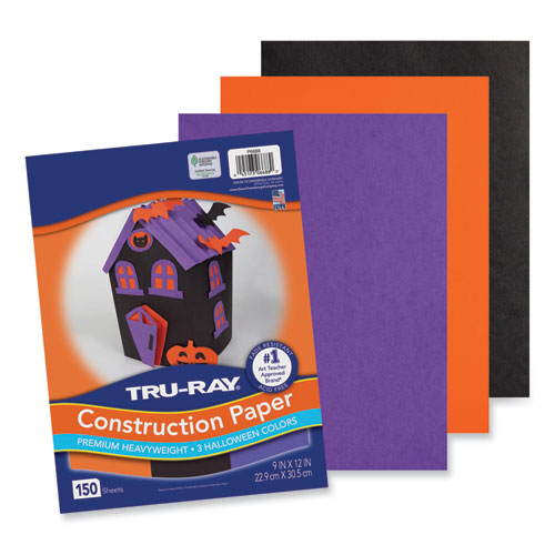 Picture of Tru-Ray Construction Paper, 70 lb Text Weight, 9 x 12, Assorted Halloween Colors, 150/Pack