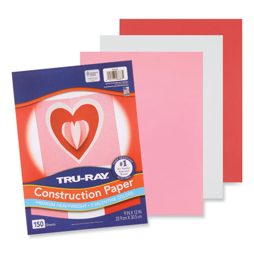 Picture of Tru-Ray Construction Paper, 70 lb Text Weight, 9 x 12, Assorted Valentine Colors, 150/Pack