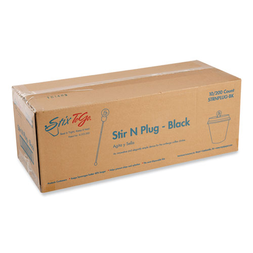 Picture of Beverage Plugs, Black, 200/Box, 10 Boxes/Carton